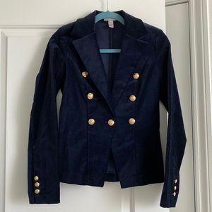 Navy Blue Velvet Blazer